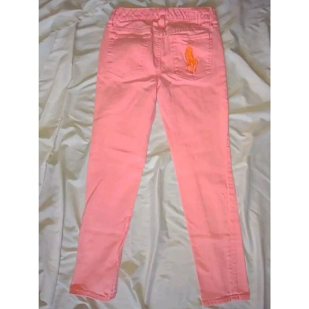Sz 10 Polo Ralph Lauren Demin Jean Pants BIG Pony Embroidered Slim Fit